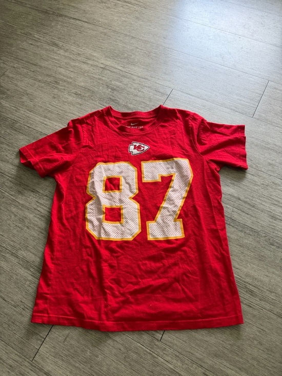 Nike Tops - Nike Kids Red Short Sleeve Tee with White & Gold 87 Graphic